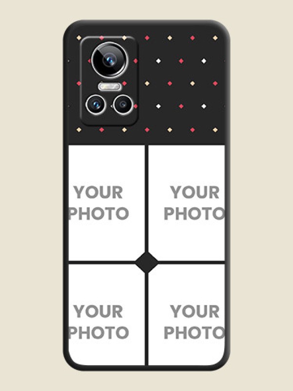 Custom Multicolor Dotted Pattern with 4 Image Holder on Space Black Custom Soft Matte Phone Cases - Realme GT Neo 3 150W - alternate view