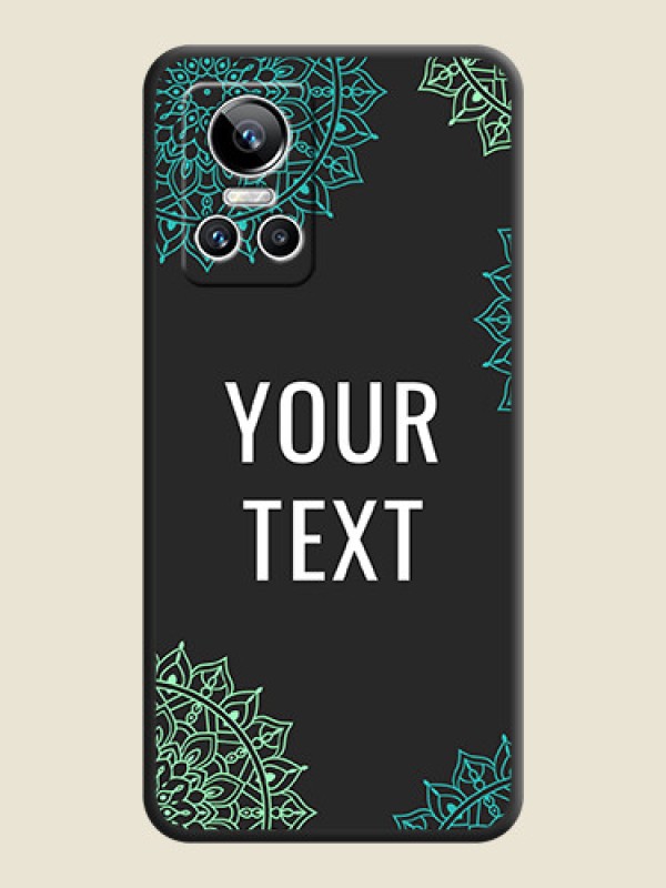 Custom Your Name with Floral Design on Space Black Custom Soft Matte Back Cover - Realme GT Neo 3 150W - alternate view