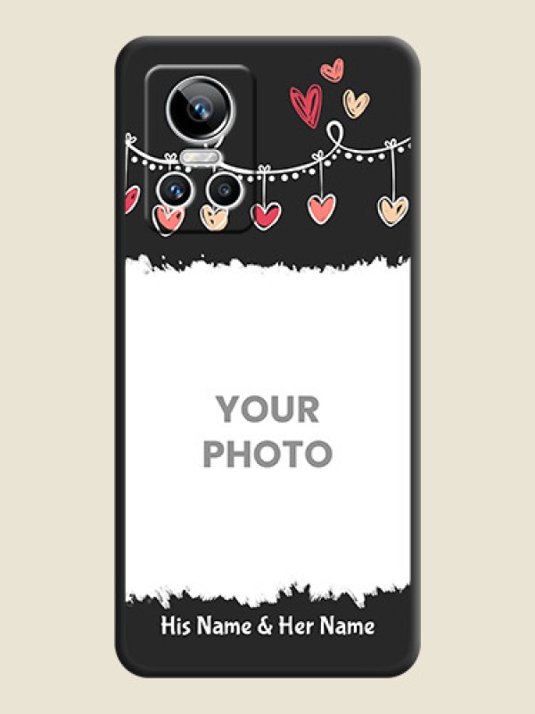 Custom Pink Love Hangings with Name on Space Black Custom Soft Matte Phone Cases - Realme GT Neo 3 - alternate view