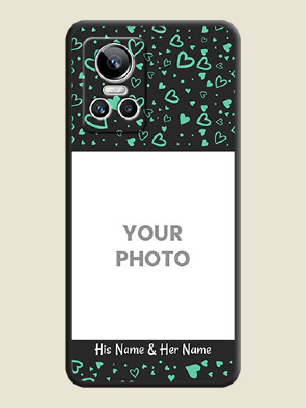 Custom Sea Green Indefinite Love Pattern on Photo on Space Black Soft Matte Mobile Cover - Realme GT Neo 3 - alternate view