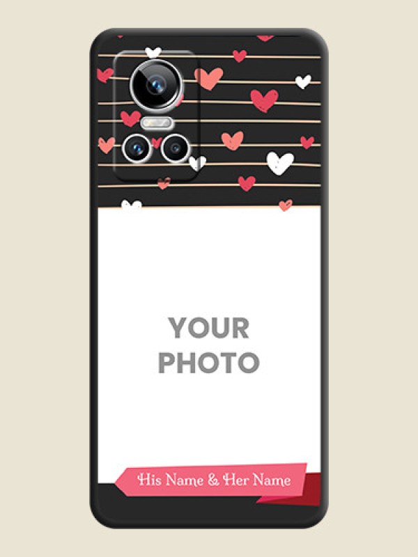 Custom Love Pattern with Name on Pink Ribbon  on Photo on Space Black Soft Matte Back Cover - Realme GT Neo 3 - alternate view