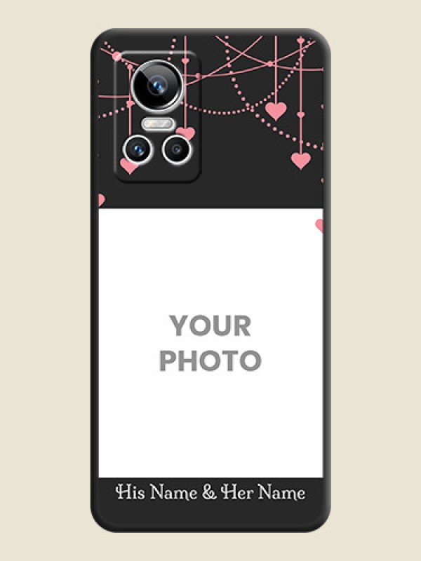 Custom Pink Love Hangings with Text on Space Black Custom Soft Matte Back Cover - Realme GT Neo 3 - alternate view