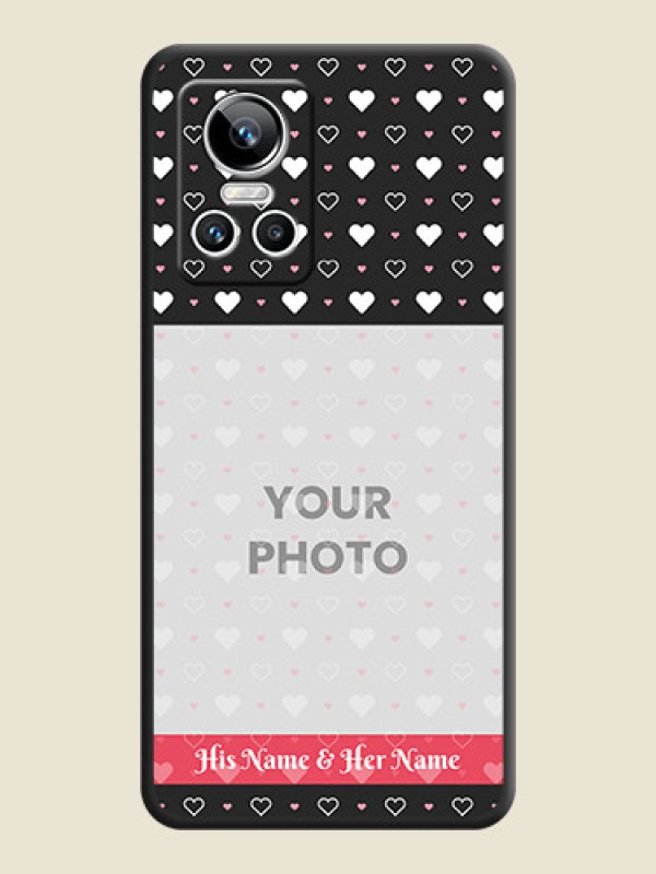 Custom White Color Love Symbols with Text Design on Photo on Space Black Soft Matte Phone Cover - Realme GT Neo 3 - alternate view