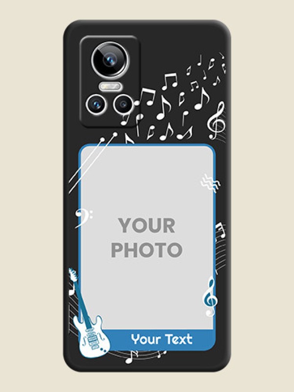 Custom Musical Theme Design with Text on Photo on Space Black Soft Matte Mobile Case - Realme GT Neo 3 - alternate view