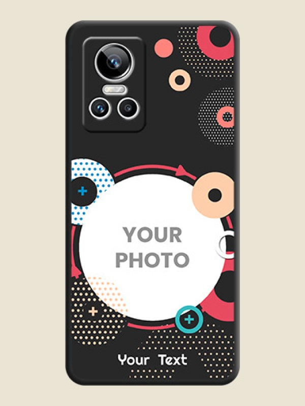 Custom Multicoloured Round Image on Personalised Space Black Soft Matte Cases - Realme GT Neo 3 - alternate view