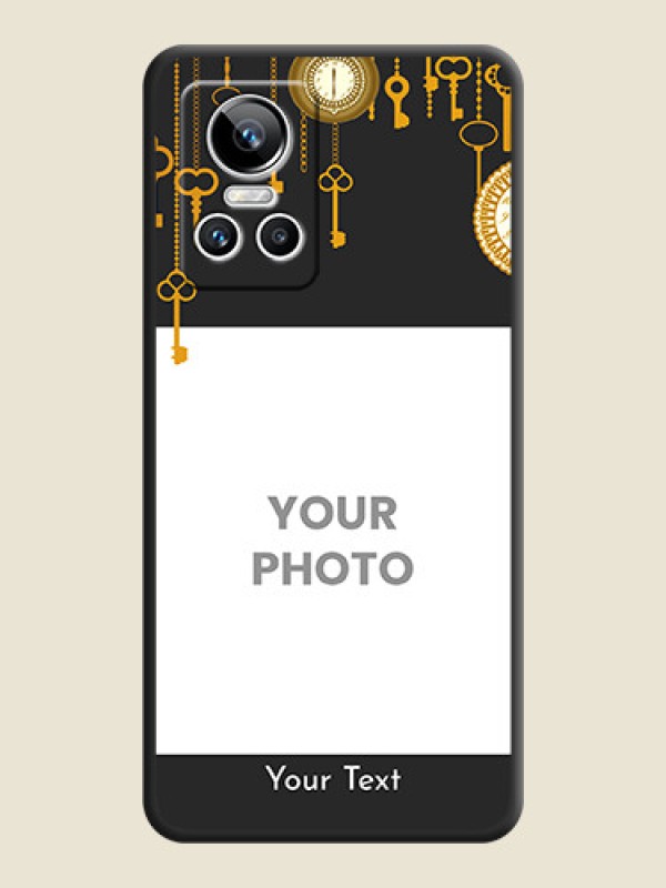 Custom Decorative Design with Text on Space Black Custom Soft Matte Back Cover - Realme GT Neo 3 - alternate view