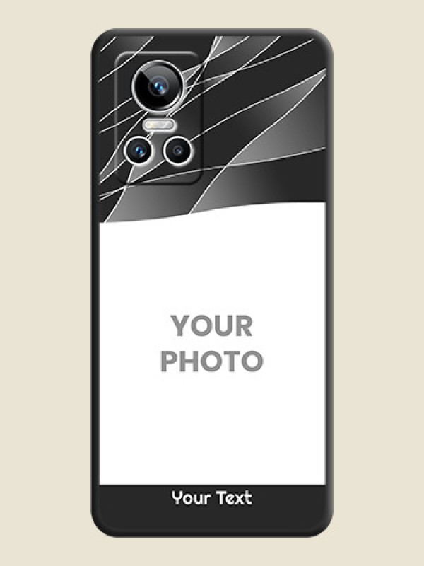 Custom Mixed Wave Lines on Photo on Space Black Soft Matte Mobile Cover - Realme GT Neo 3 - alternate view