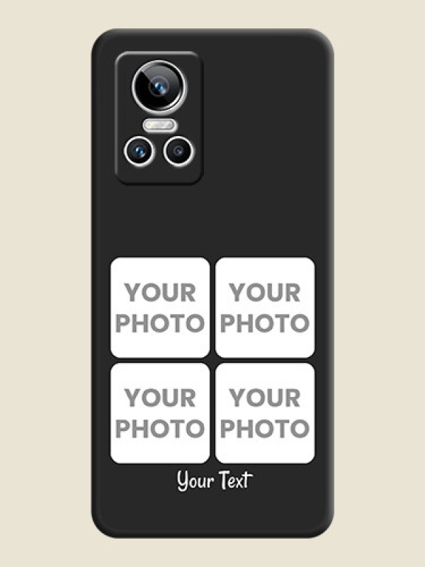 Custom Floral Art with 6 Image Holder on Photo on Space Black Soft Matte Mobile Case - Realme GT Neo 3 - alternate view