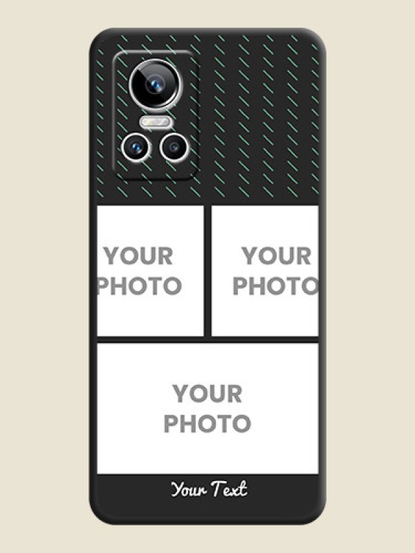 Custom Cross Dotted Pattern with 2 Image Holder  on Personalised Space Black Soft Matte Cases - Realme GT Neo 3 - alternate view