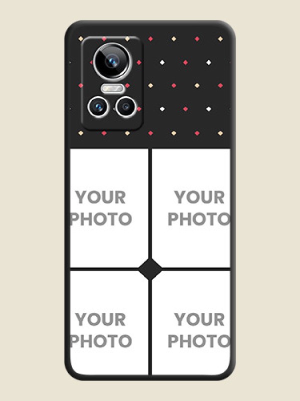 Custom Multicolor Dotted Pattern with 4 Image Holder on Space Black Custom Soft Matte Phone Cases - Realme GT Neo 3 - alternate view