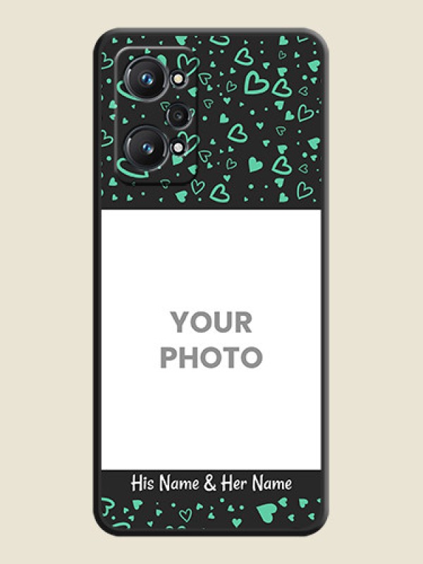 Custom Sea Green Indefinite Love Pattern on Photo on Space Black Soft Matte Mobile Cover - Realme GT Neo 3T - alternate view