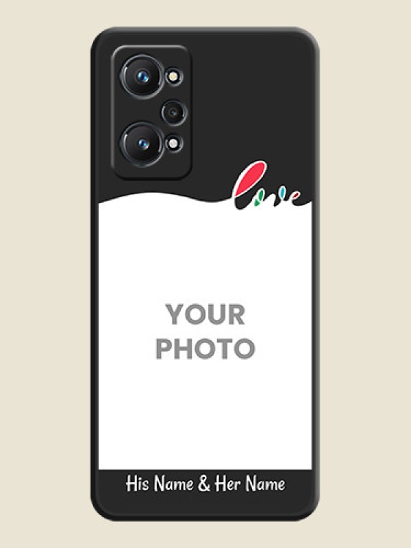 Custom Fall in Love Pattern with Picture on Photo on Space Black Soft Matte Mobile Case - Realme GT Neo 3T - alternate view