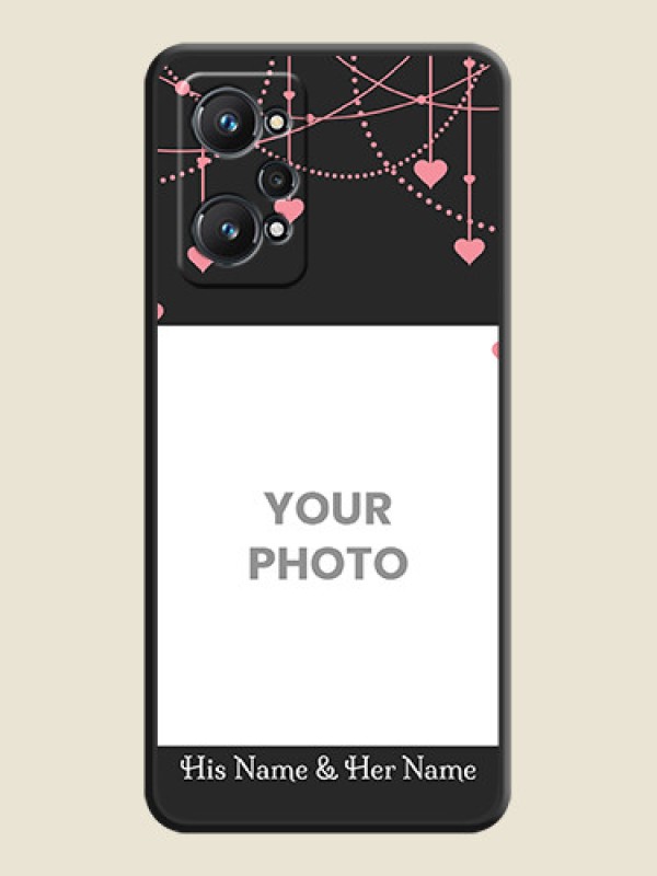 Custom Pink Love Hangings with Text on Space Black Custom Soft Matte Back Cover - Realme GT Neo 3T - alternate view