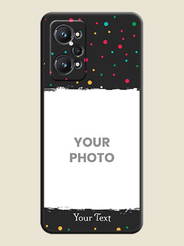 Custom Multicolor Dotted Pattern with Text on Space Black Custom Soft Matte Phone Back Cover - Realme GT Neo 3T - alternate view