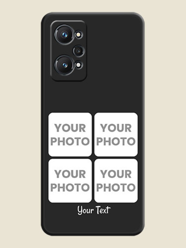 Custom Floral Art with 6 Image Holder on Photo on Space Black Soft Matte Mobile Case - Realme GT Neo 3T - alternate view