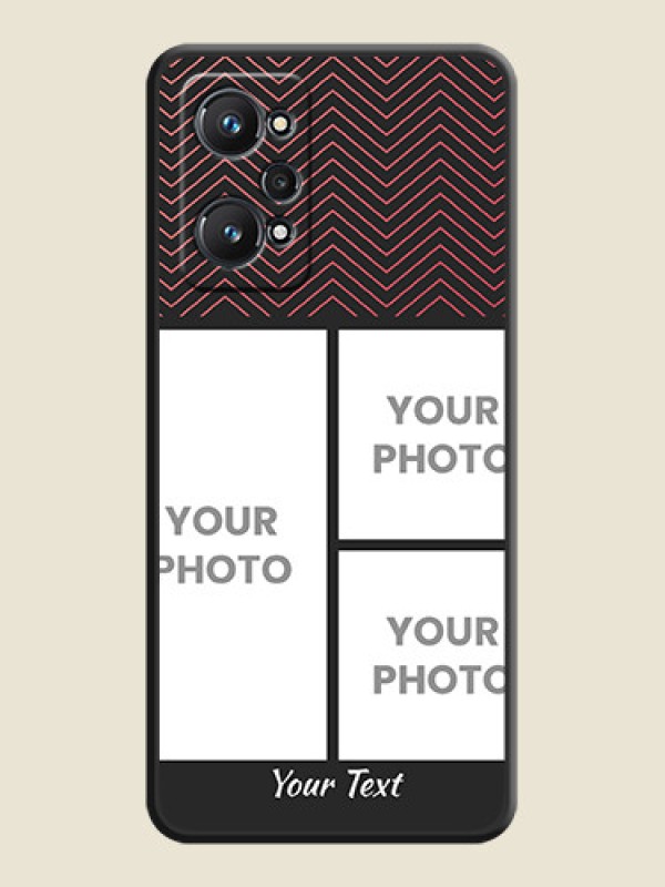 Custom Wave Pattern with 3 Image Holder on Space Black Custom Soft Matte Back Cover - Realme GT Neo 3T - alternate view