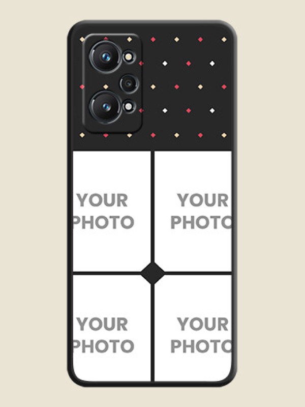 Custom Multicolor Dotted Pattern with 4 Image Holder on Space Black Custom Soft Matte Phone Cases - Realme GT Neo 3T - alternate view
