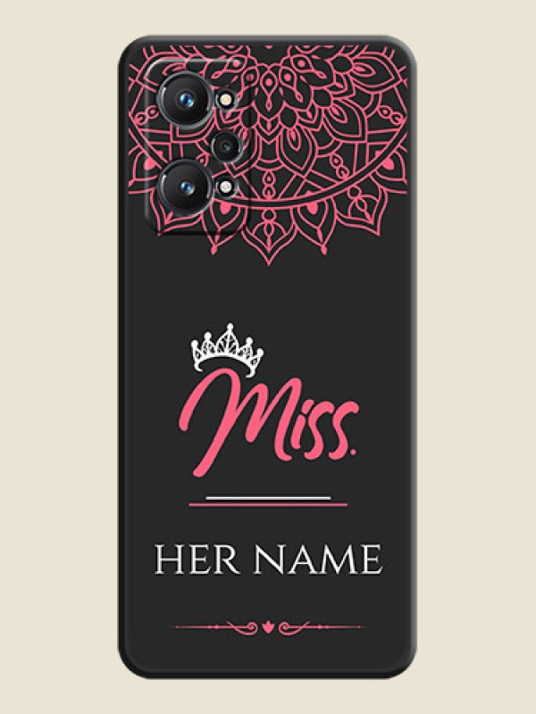 Custom Mrs Name with Floral Design on Space Black Personalized Soft Matte Phone Covers - Realme GT Neo 3T - alternate view