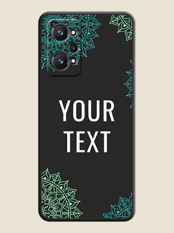 Custom Your Name with Floral Design on Space Black Custom Soft Matte Back Cover - Realme GT Neo 3T - alternate view