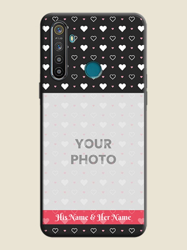 Custom White Color Love Symbols with Text Design - Photo on Space Black Soft Matte Phone Cover - Realme Narzo 10 - alternate view