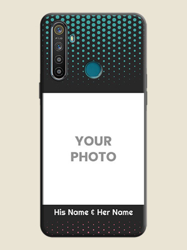 Custom Faded Dots with Grunge Photo Frame and Text on Space Black Custom Soft Matte Phone Cases - Realme Narzo 10 - alternate view