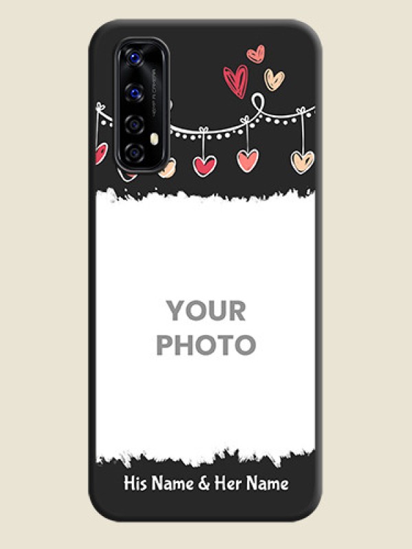 Custom Pink Love Hangings with Name on Space Black Custom Soft Matte Phone Cases - Realme Narzo 20 Pro - alternate view