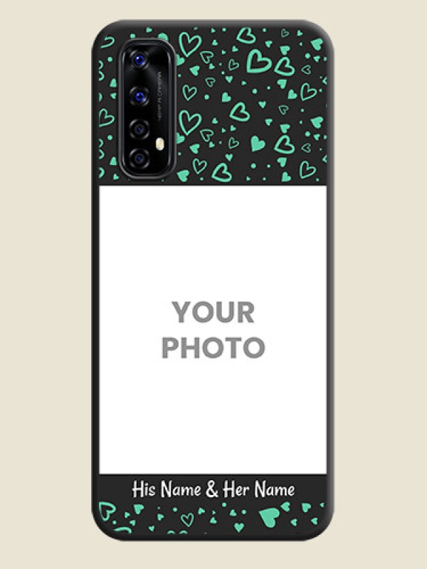 Custom Sea Green Indefinite Love Pattern on Photo on Space Black Soft Matte Mobile Cover - Realme Narzo 20 Pro - alternate view