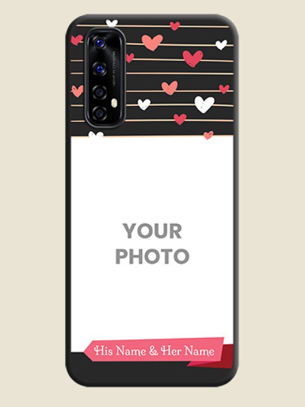 Custom Love Pattern with Name on Pink Ribbon  on Photo on Space Black Soft Matte Back Cover - Realme Narzo 20 Pro - alternate view