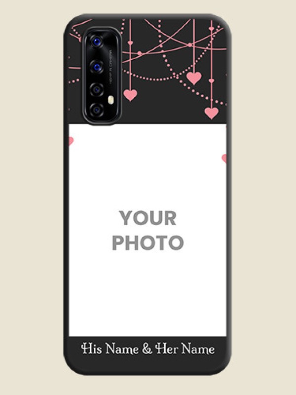 Custom Pink Love Hangings with Text on Space Black Custom Soft Matte Back Cover - Realme Narzo 20 Pro - alternate view