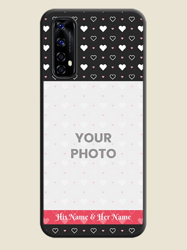 Custom White Color Love Symbols with Text Design on Photo on Space Black Soft Matte Phone Cover - Realme Narzo 20 Pro - alternate view