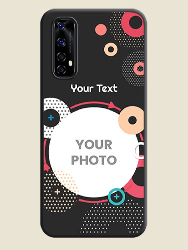 Custom Multicoloured Round Image on Personalised Space Black Soft Matte Cases - Realme Narzo 20 Pro - alternate view