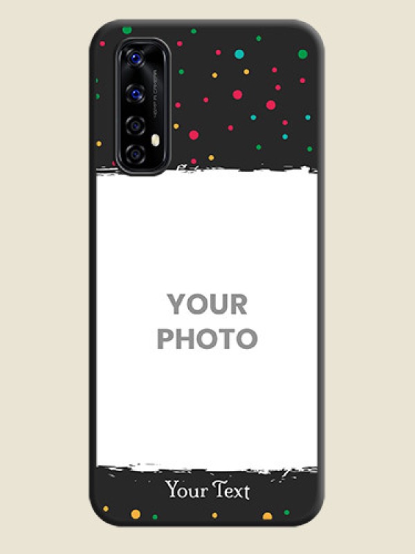 Custom Multicolor Dotted Pattern with Text on Space Black Custom Soft Matte Phone Back Cover - Realme Narzo 20 Pro - alternate view