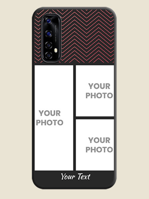 Custom Wave Pattern with 3 Image Holder on Space Black Custom Soft Matte Back Cover - Realme Narzo 20 Pro - alternate view