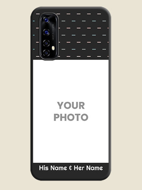 Custom Line Pattern Design with Text on Space Black Custom Soft Matte Phone Back Cover - Realme Narzo 20 Pro - alternate view