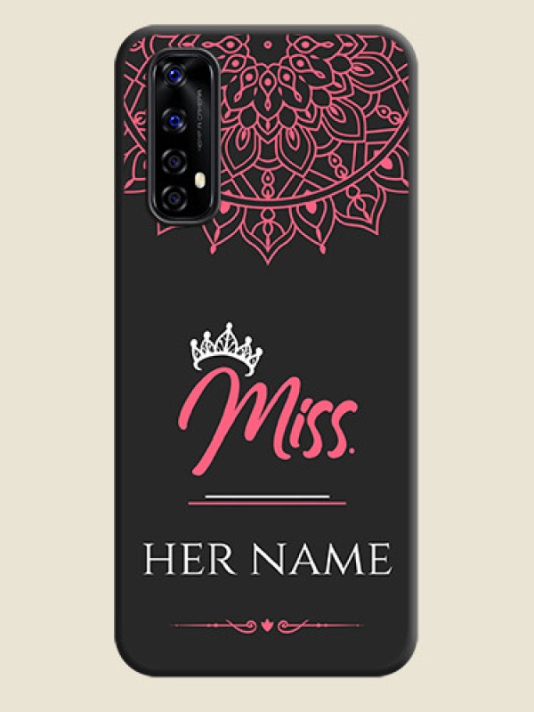 Custom Mrs Name with Floral Design on Space Black Personalized Soft Matte Phone Covers - Realme Narzo 20 Pro - alternate view