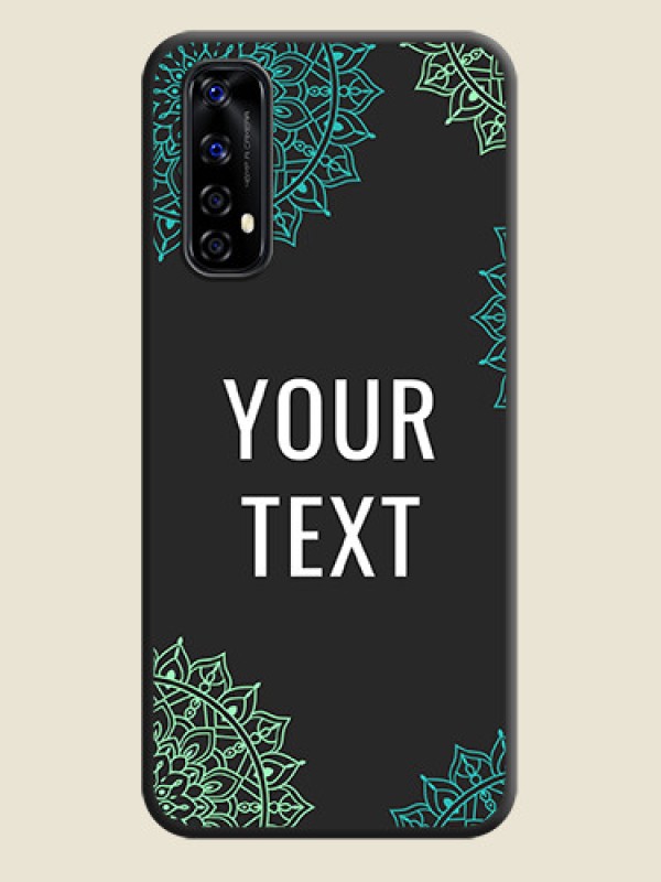 Custom Your Name with Floral Design on Space Black Custom Soft Matte Back Cover - Realme Narzo 20 Pro - alternate view