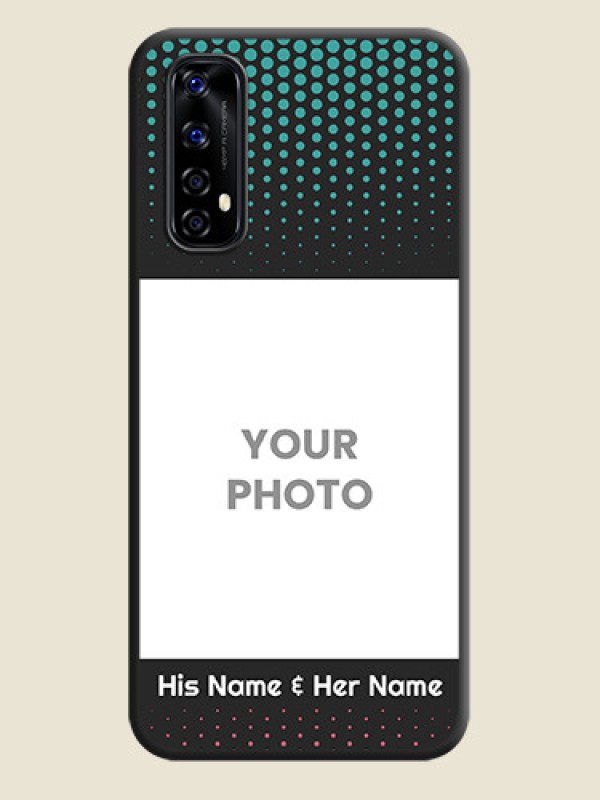 Custom Faded Dots with Grunge Photo Frame and Text on Space Black Custom Soft Matte Phone Cases - Realme Narzo 20 Pro - alternate view