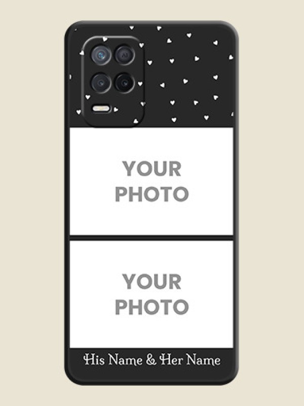 Custom Miniature Love Symbols with Name on Space Black Custom Soft Matte Back Cover - Narzo 30 5G - alternate view