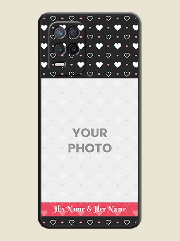 Custom White Color Love Symbols with Text Design on Photo on Space Black Soft Matte Phone Cover - Narzo 30 5G - alternate view