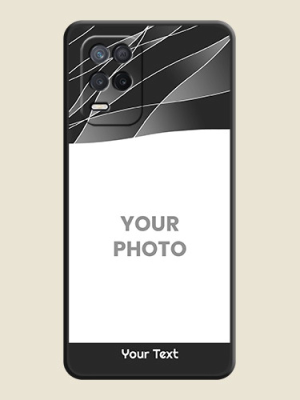 Custom Mixed Wave Lines on Photo on Space Black Soft Matte Mobile Cover - Narzo 30 5G - alternate view