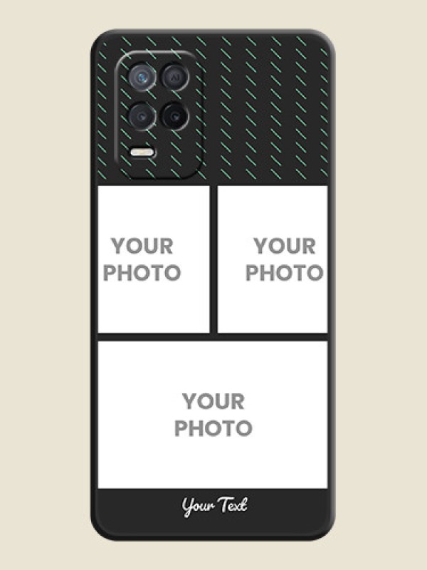 Custom Cross Dotted Pattern with 2 Image Holder  on Personalised Space Black Soft Matte Cases - Narzo 30 5G - alternate view