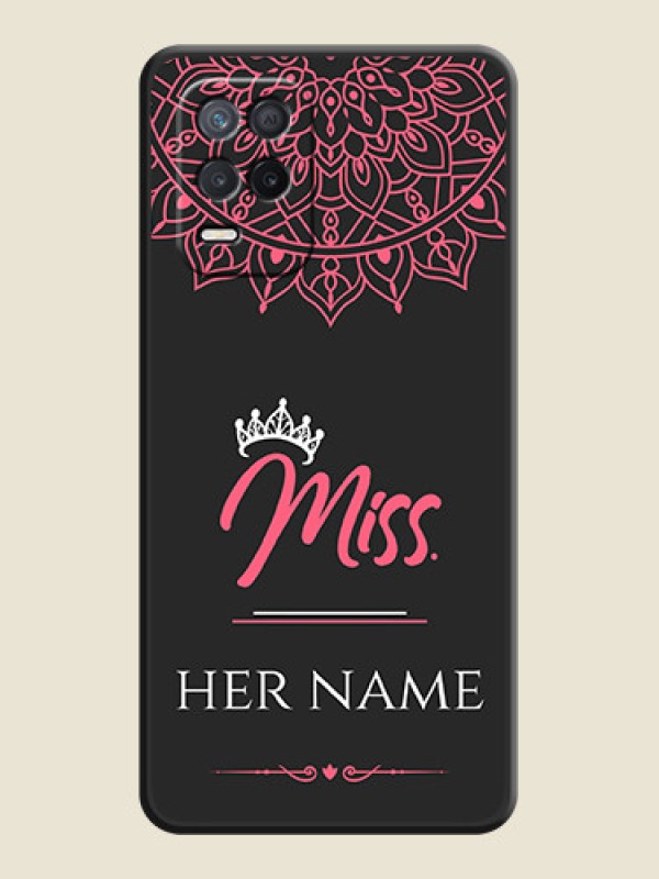 Custom Mrs Name with Floral Design on Space Black Personalized Soft Matte Phone Covers - Narzo 30 5G - alternate view
