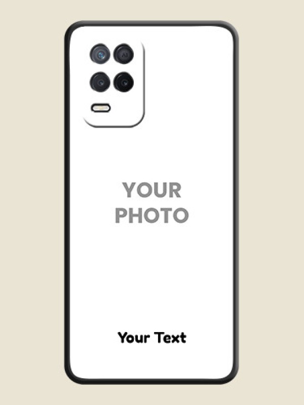 Custom Full Single Pic Upload With Text On Space Black Personalized Soft Matte Phone Covers -Realme Narzo 30 5G - alternate view