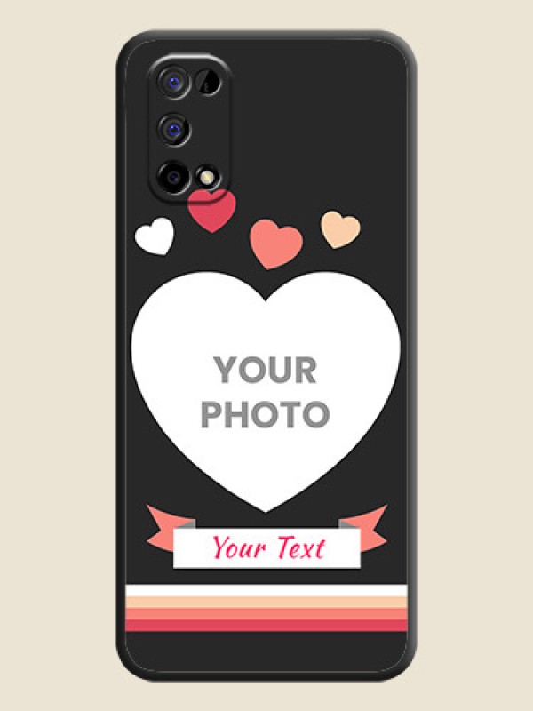 Custom Love Shaped Photo with Colorful Stripes on Personalised Space Black Soft Matte Cases - Realme Narzo 30 Pro 5G - alternate view