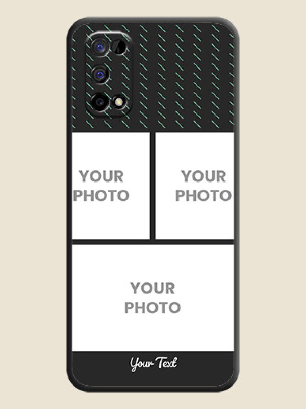 Custom Cross Dotted Pattern with 2 Image Holder on Personalised Space Black Soft Matte Cases - Realme Narzo 30 Pro 5G - alternate view