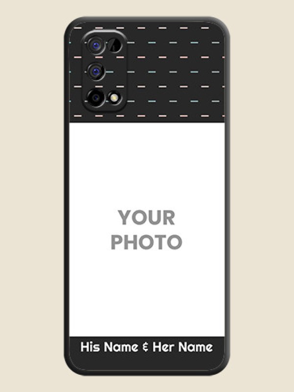 Custom Line Pattern Design with Text on Space Black Custom Soft Matte Phone Back Cover - Realme Narzo 30 Pro 5G - alternate view