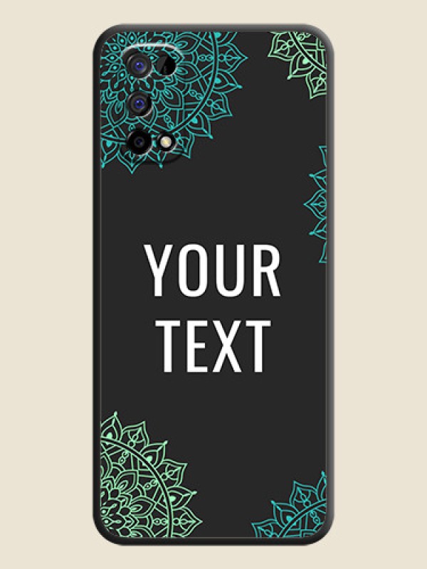 Custom Your Name with Floral Design on Space Black Custom Soft Matte Back Cover - Realme Narzo 30 Pro 5G - alternate view