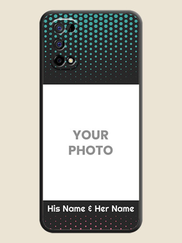 Custom Faded Dots with Grunge Photo Frame and Text on Space Black Custom Soft Matte Phone Cases - Realme Narzo 30 Pro 5G - alternate view