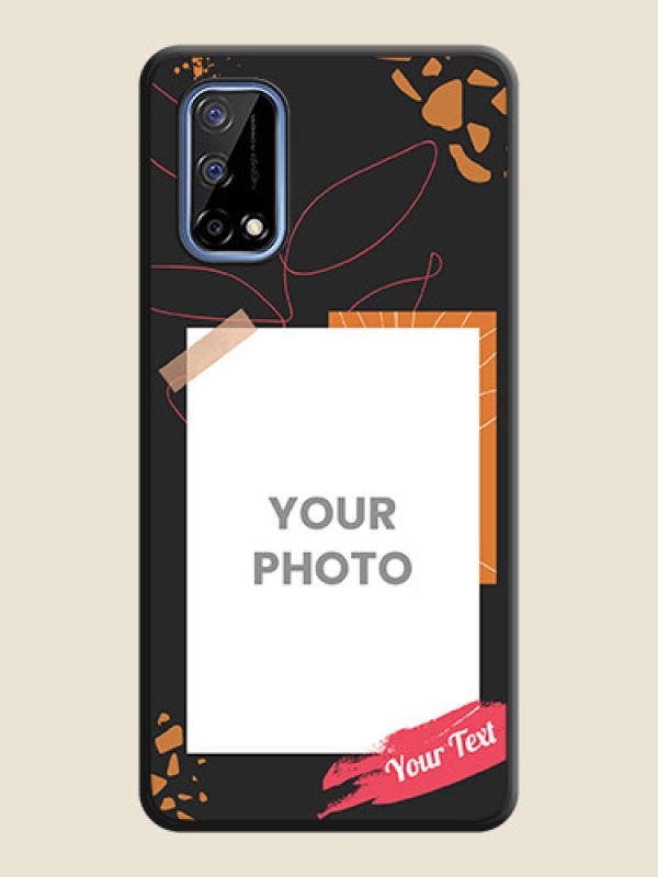 Custom Orange Photo Frame on Space Black Custom Soft Matte Phone Back Cover - Realme Narzo 30 Pro 5G - alternate view