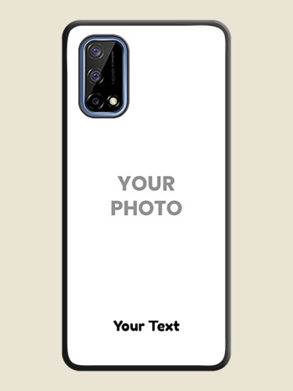 Custom Full Single Pic Upload With Text On Space Black Personalized Soft Matte Phone Covers -Realme Narzo 30 Pro 5G - alternate view